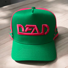 Load image into Gallery viewer, Snap Back Truckers Hat " DEAD " Watermelon