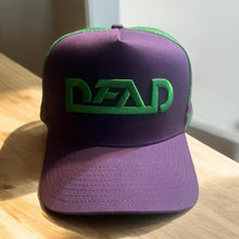 Load image into Gallery viewer, Snap Back Truckers Hat " DEAD " Purps