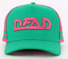 Load image into Gallery viewer, Snap Back Truckers Hat " DEAD " Watermelon