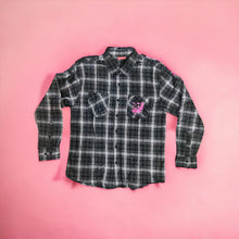 Load image into Gallery viewer, Flannel Shirt with Pink HeadWest Logo Embroidered
