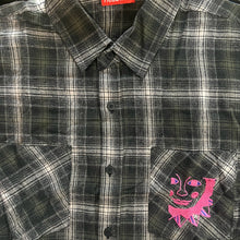 Load image into Gallery viewer, Flannel Shirt with Pink HeadWest Logo Embroidered
