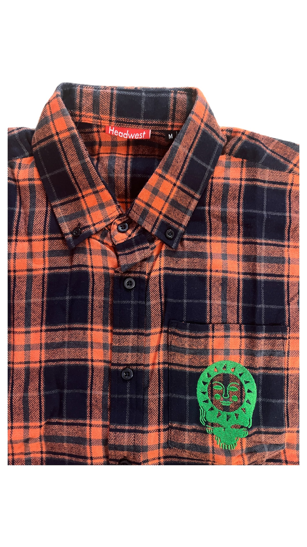 Flannel Shirt with Green HeadWest Embroidered Logo