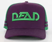 Load image into Gallery viewer, Snap Back Truckers Hat &quot; DEAD &quot; Purps
